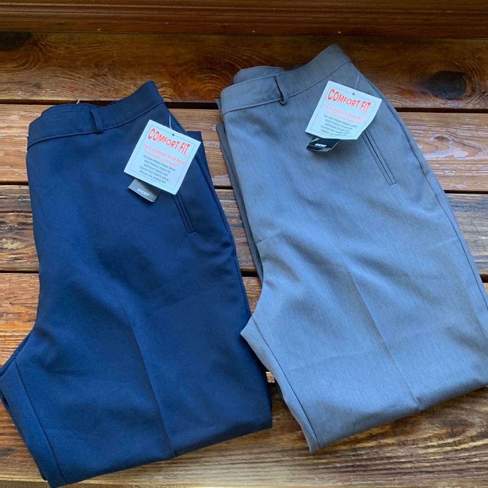 Two Pairs Comfort Fit Pants. Size 16 short. NWT
